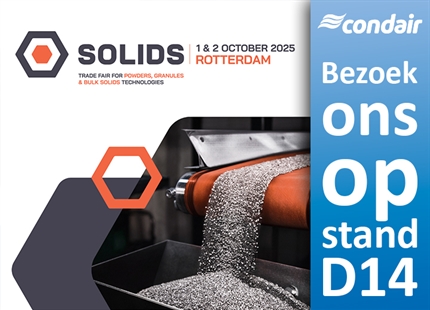 Bezoek Condair op stand D14 tijdens de Solids Rotterdam beurs